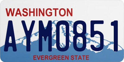 WA license plate AYM0851