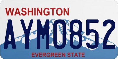 WA license plate AYM0852