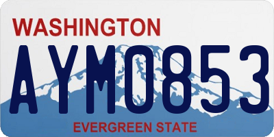 WA license plate AYM0853
