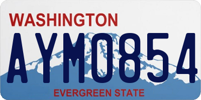 WA license plate AYM0854