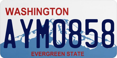 WA license plate AYM0858