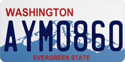WA license plate AYM0860