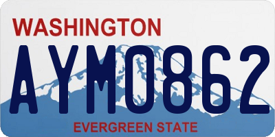 WA license plate AYM0862