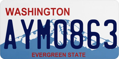 WA license plate AYM0863