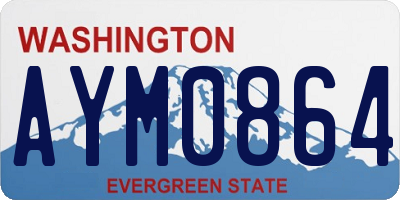 WA license plate AYM0864