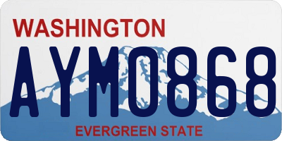 WA license plate AYM0868