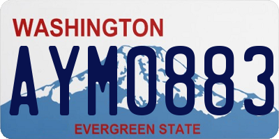 WA license plate AYM0883