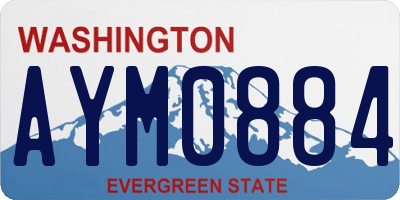 WA license plate AYM0884