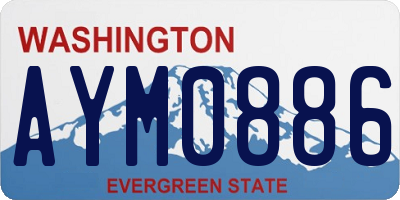WA license plate AYM0886