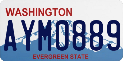 WA license plate AYM0889