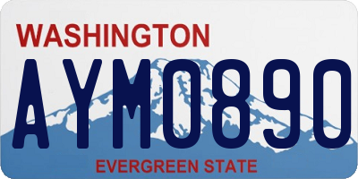WA license plate AYM0890