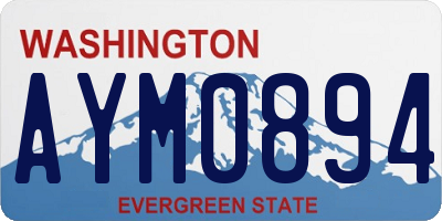 WA license plate AYM0894
