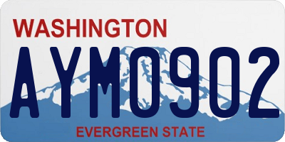 WA license plate AYM0902