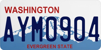 WA license plate AYM0904