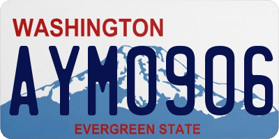 WA license plate AYM0906
