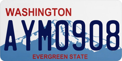 WA license plate AYM0908