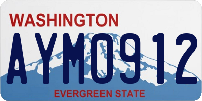 WA license plate AYM0912