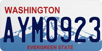 WA license plate AYM0923