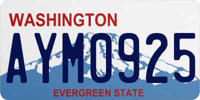 WA license plate AYM0925