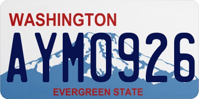 WA license plate AYM0926