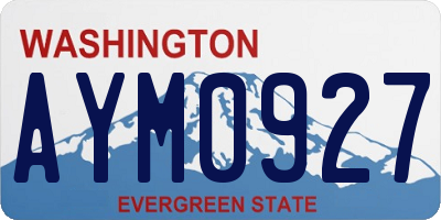 WA license plate AYM0927