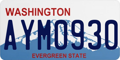 WA license plate AYM0930