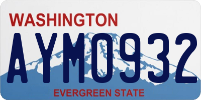 WA license plate AYM0932