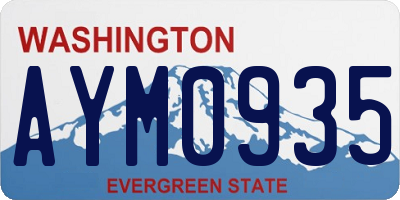 WA license plate AYM0935