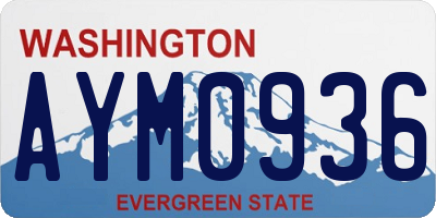 WA license plate AYM0936