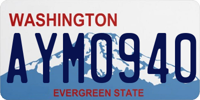 WA license plate AYM0940