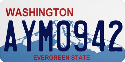WA license plate AYM0942