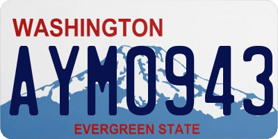 WA license plate AYM0943