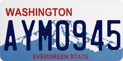 WA license plate AYM0945