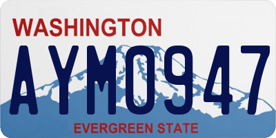WA license plate AYM0947