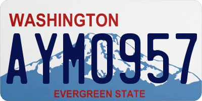WA license plate AYM0957