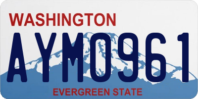 WA license plate AYM0961