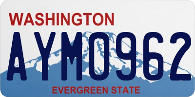 WA license plate AYM0962