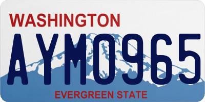WA license plate AYM0965
