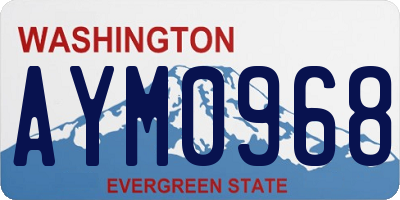 WA license plate AYM0968