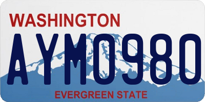 WA license plate AYM0980