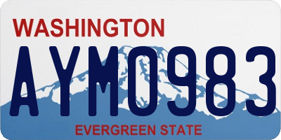 WA license plate AYM0983