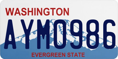 WA license plate AYM0986