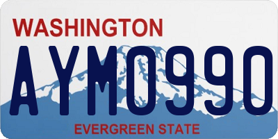 WA license plate AYM0990