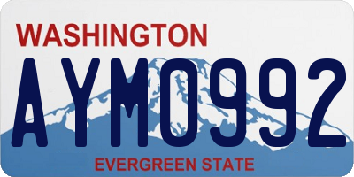 WA license plate AYM0992