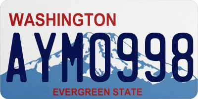 WA license plate AYM0998