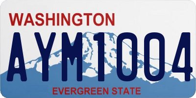 WA license plate AYM1004