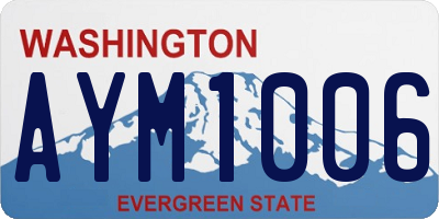 WA license plate AYM1006