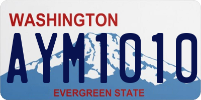 WA license plate AYM1010