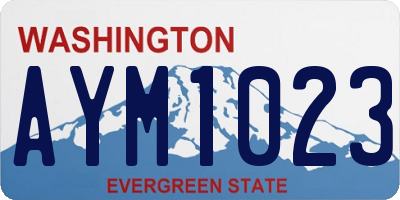 WA license plate AYM1023