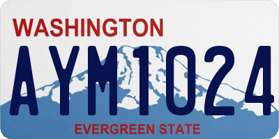 WA license plate AYM1024